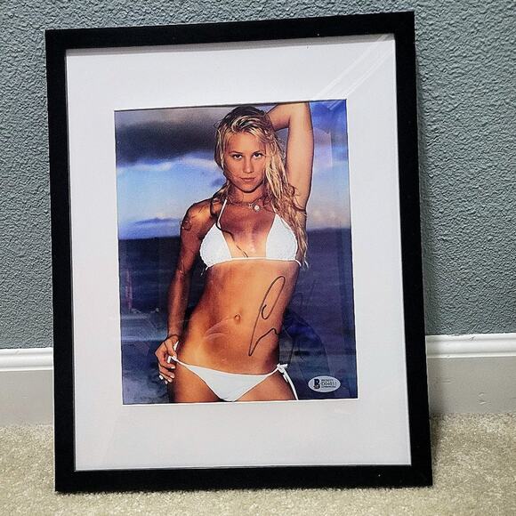 Anna Kournikova in Swimsuit Autographed 11X14 Framed & Matted COA Beckett Tennis